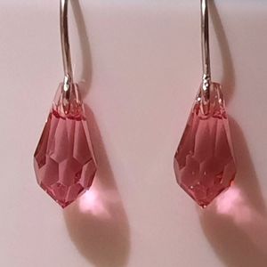 Pink Swarovski crystal earrings